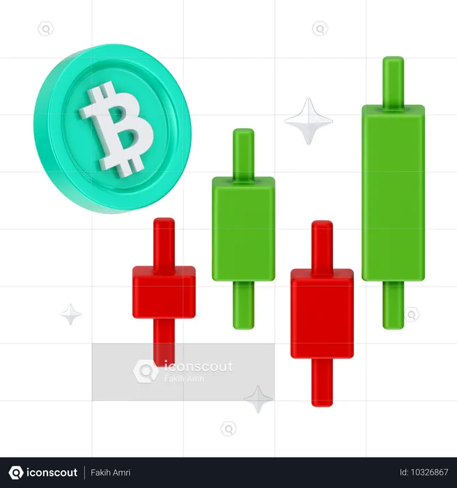 Crecimiento de bitcoin  3D Icon