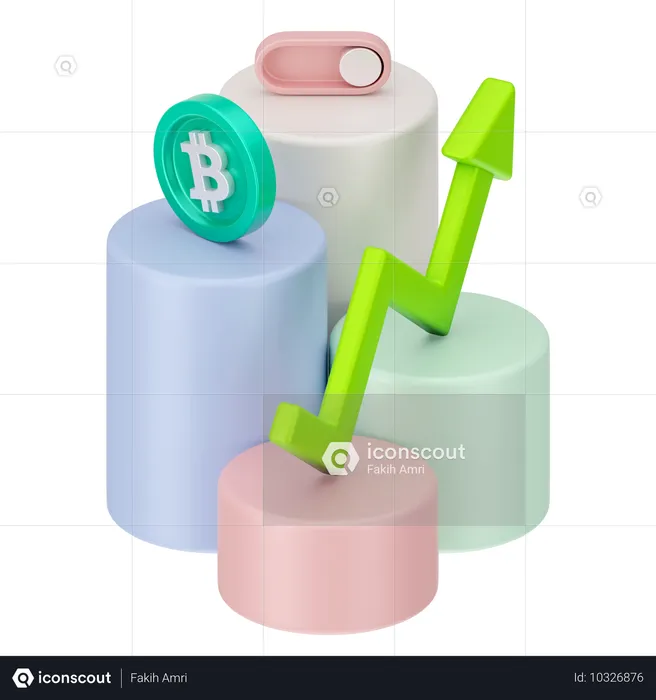 Crecimiento de bitcoin  3D Icon