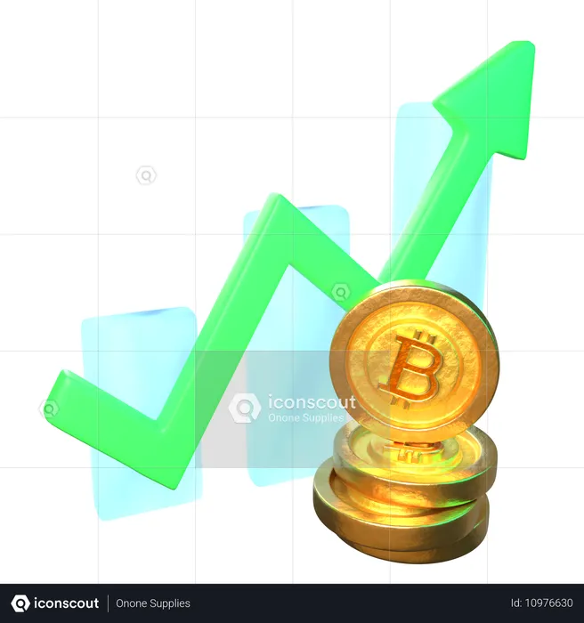 Crecimiento de bitcoin  3D Icon