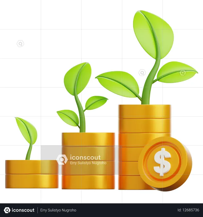 Crecimiento de la inversión  3D Icon