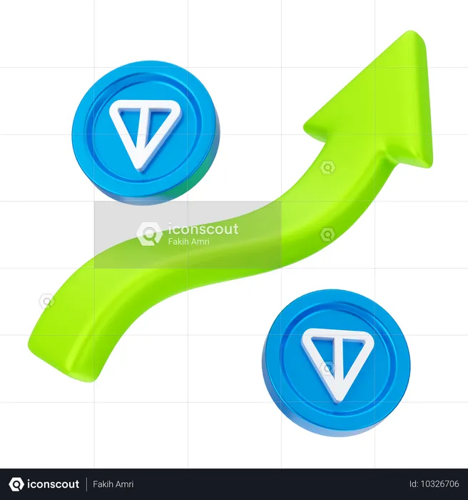 Crecimiento de la moneda de tonelada  3D Icon