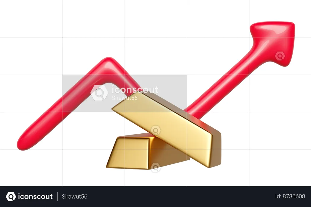 Crecimiento del oro  3D Icon