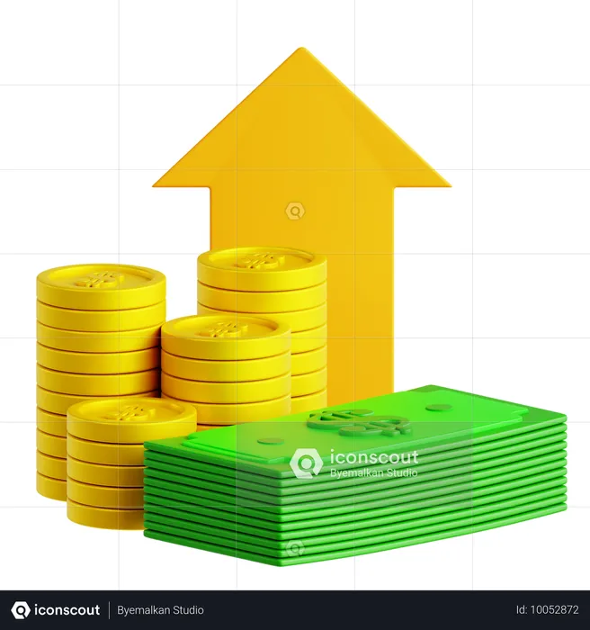 Crecimiento del dinero  3D Icon