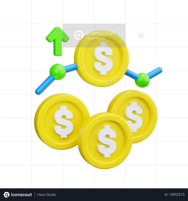 Crecimiento del dólar  3D Icon