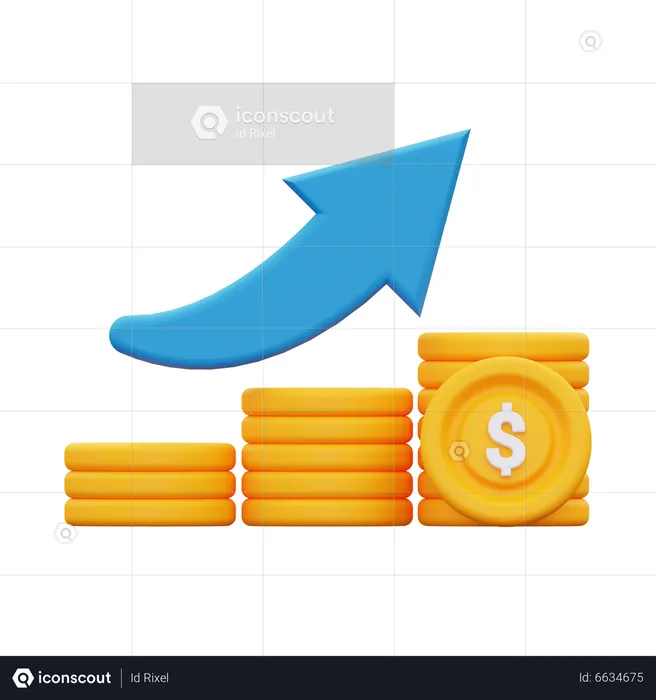 Crecimiento del dólar  3D Icon