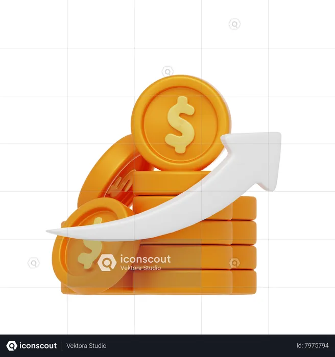 Crecimiento del dólar  3D Icon