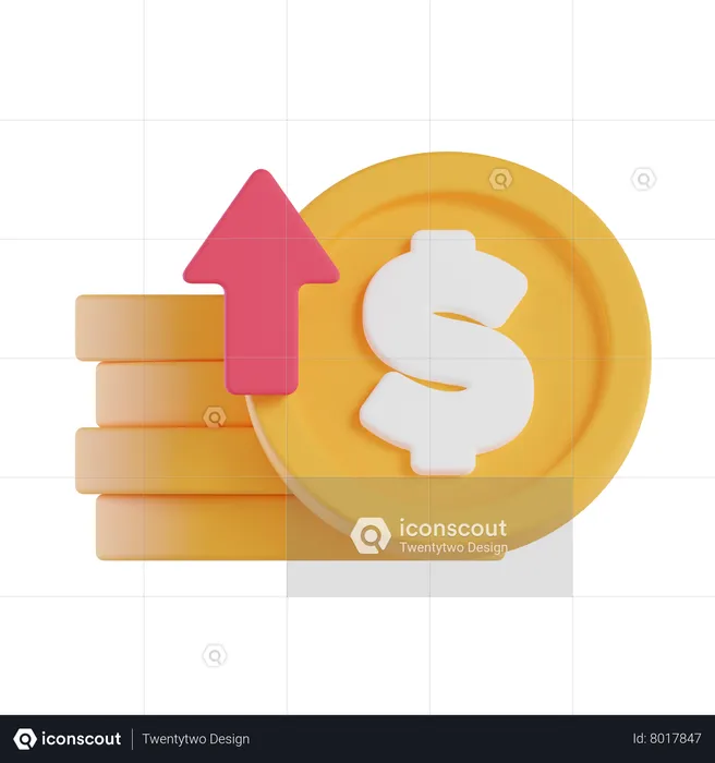 Crecimiento del dólar  3D Icon