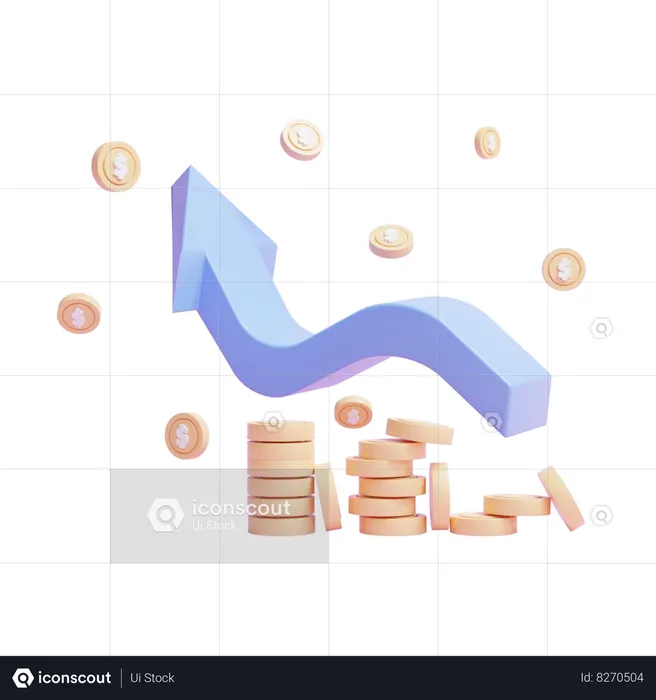 Crecimiento del dinero  3D Icon