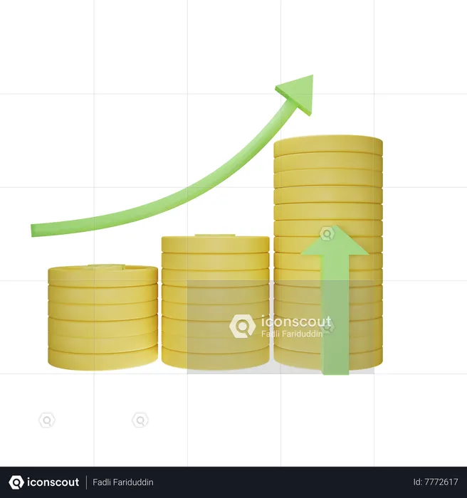 Crecimiento del dinero  3D Icon