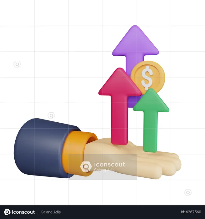 El crecimiento del negocio  3D Icon