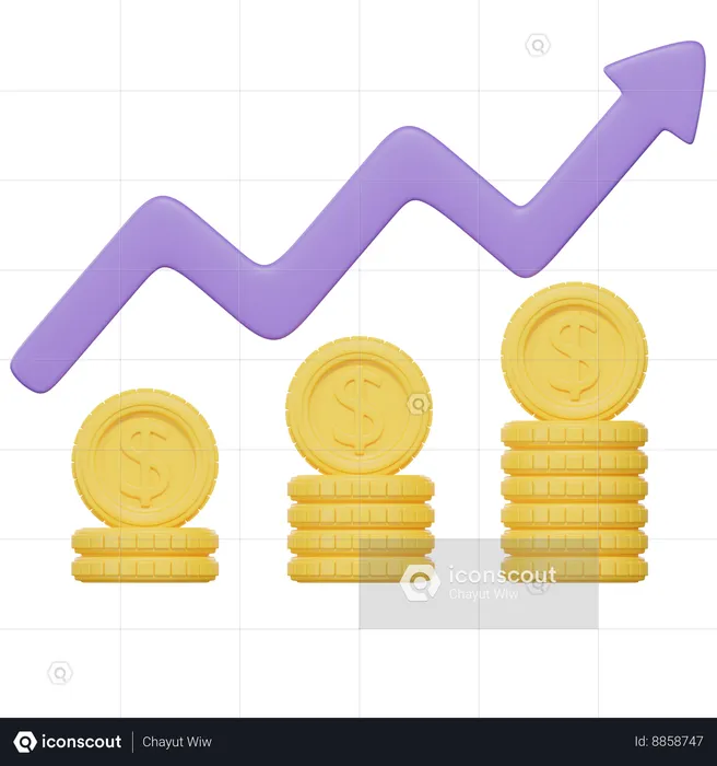 Crecimiento financiero  3D Icon