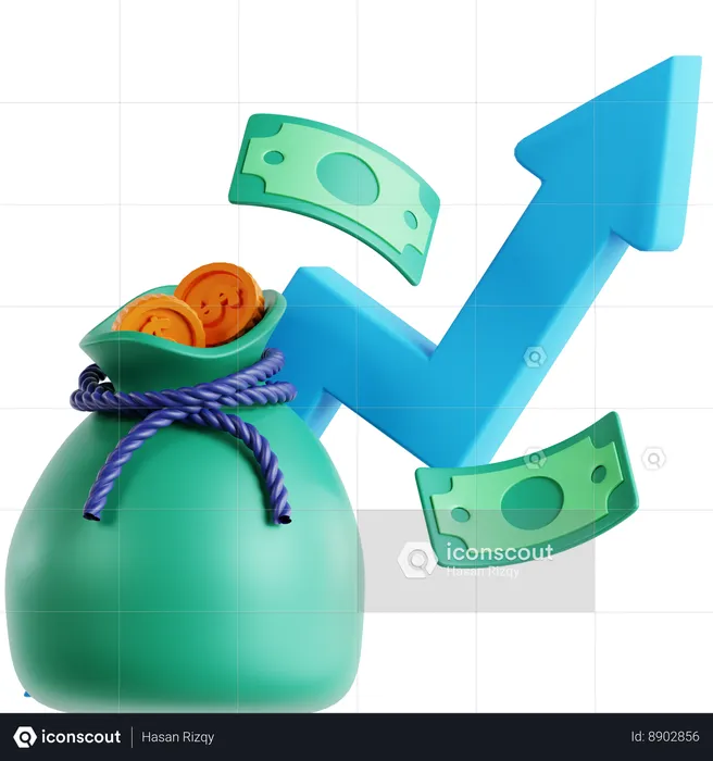 Crecimiento financiero  3D Icon