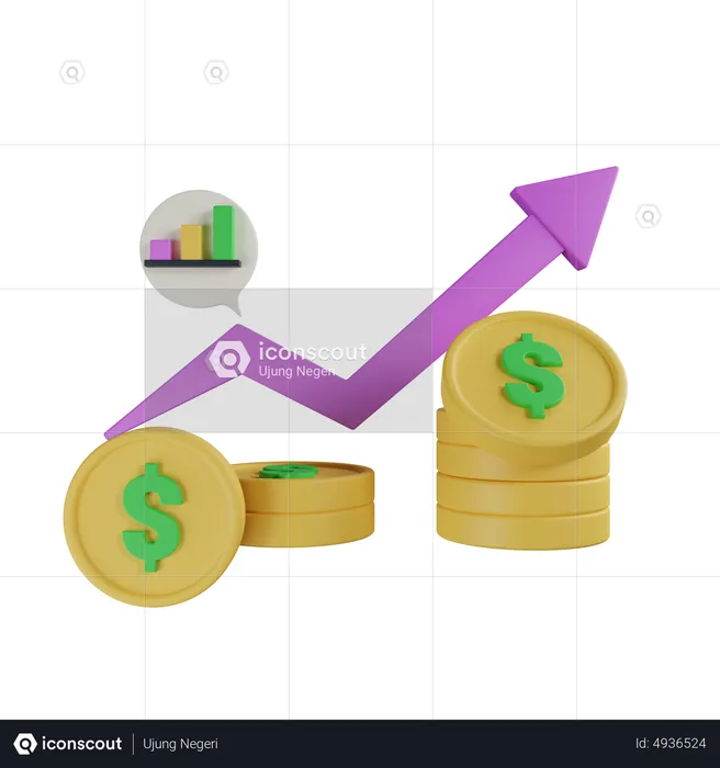 Crecimiento financiero  3D Icon