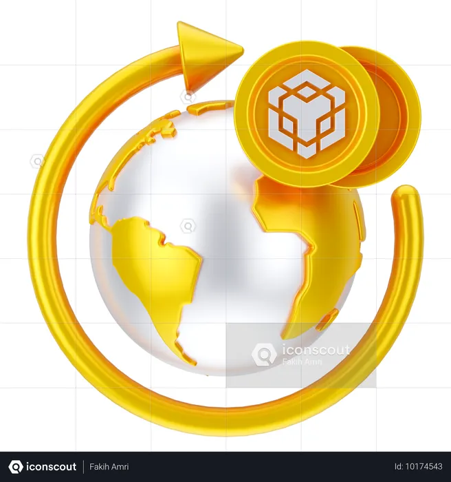 Crecimiento global de binance  3D Icon