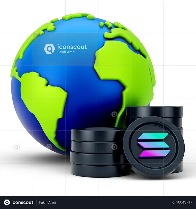 Crecimiento global de solana  3D Icon