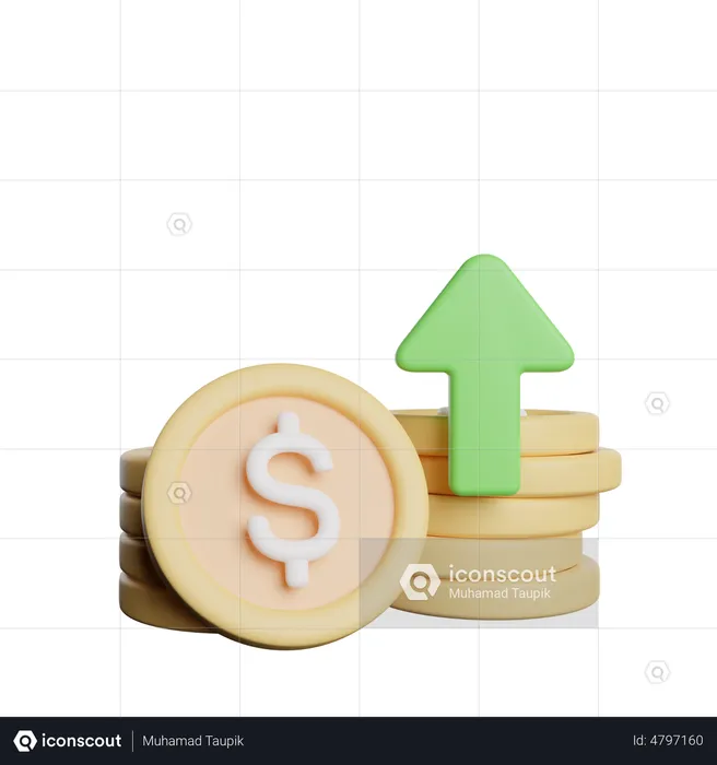 Crecimiento del dinero  3D Icon