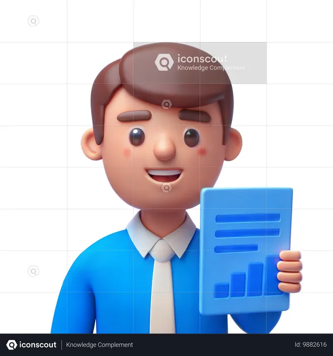 レポート付きクレジットアナリスト  3D Icon