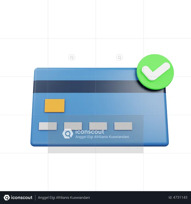 Credit Card Accepted  3D Illustration