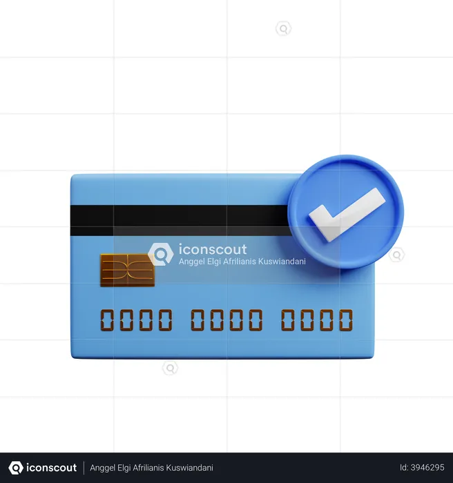 Credit Card Accepted  3D Illustration