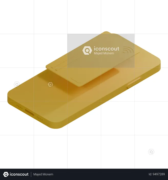 Credit Card Amber Full  3D Icon