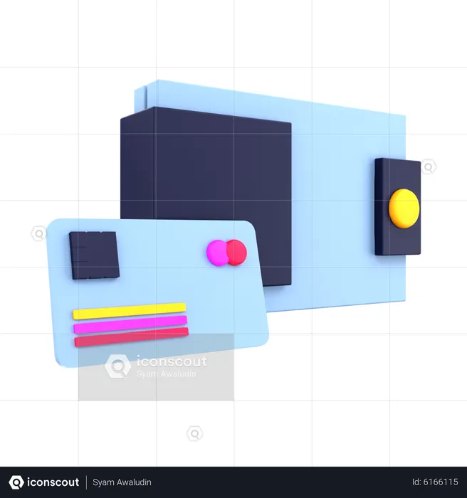 Credit Card And Wallet  3D Icon