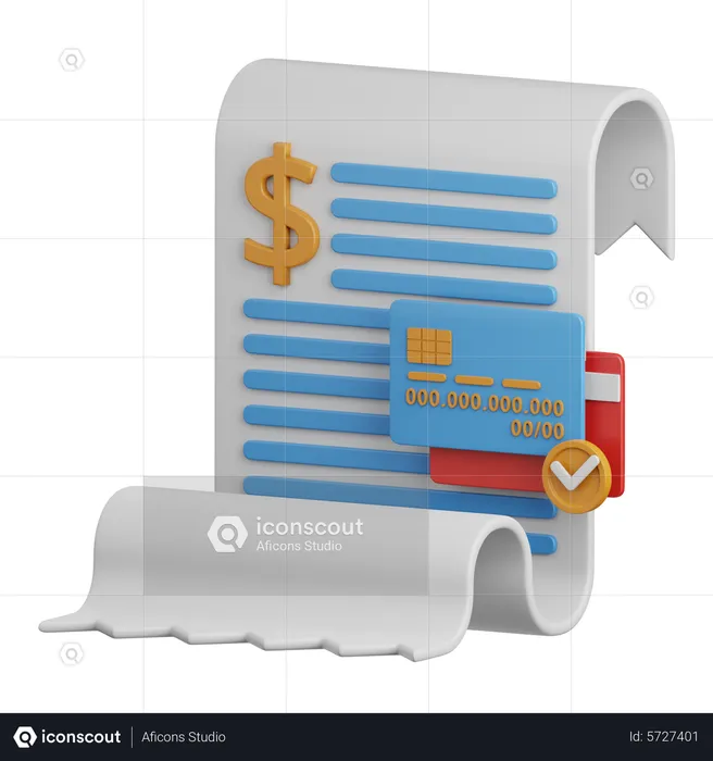 Credit Card Bill  3D Icon