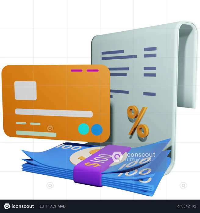Credit Card Bill  3D Illustration