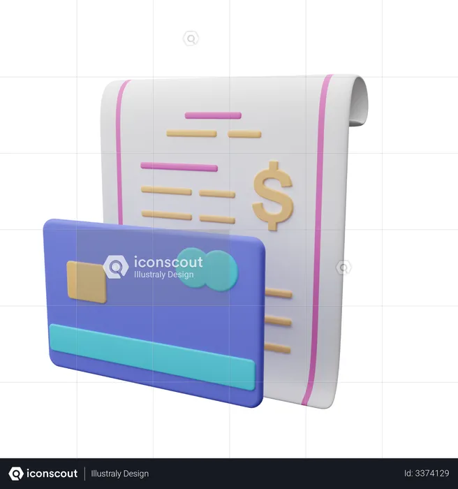 Credit card bill  3D Icon