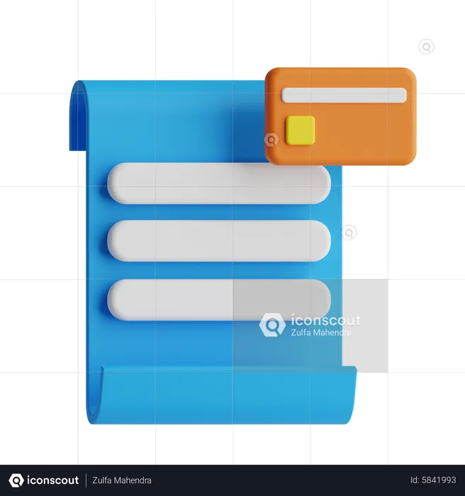 Credit Card Bill  3D Icon
