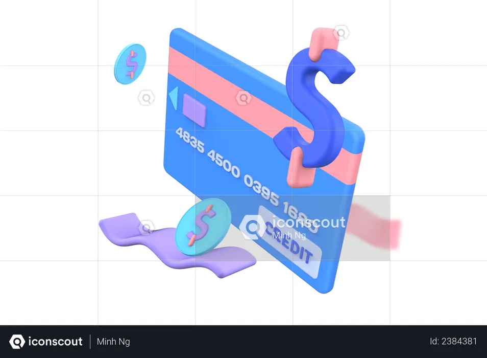 Credit card Bill Payment 3D Illustration