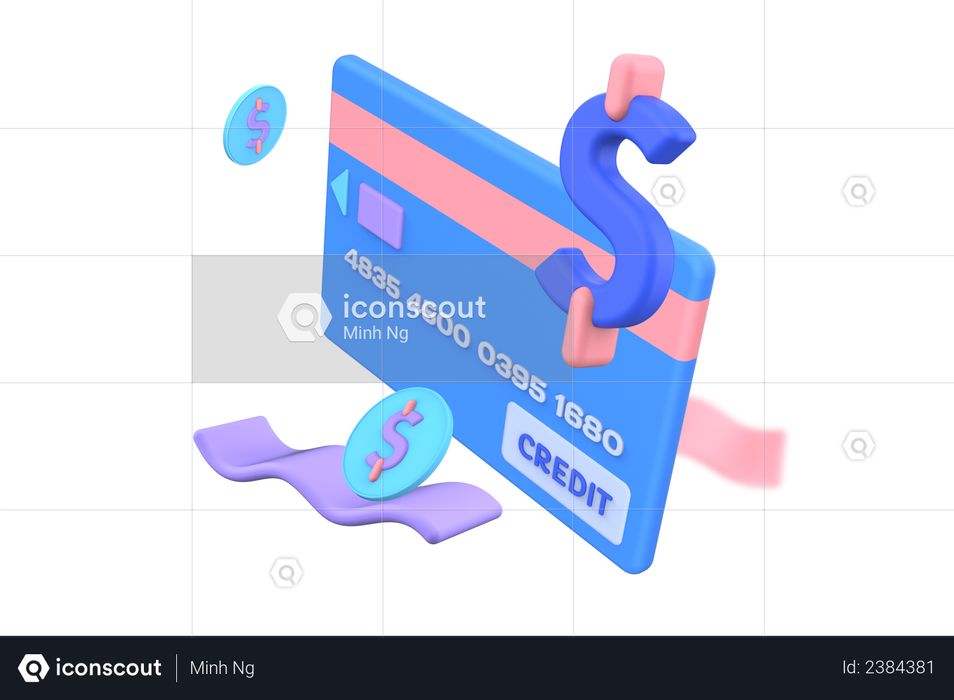 Credit card Bill Payment 3D Illustration