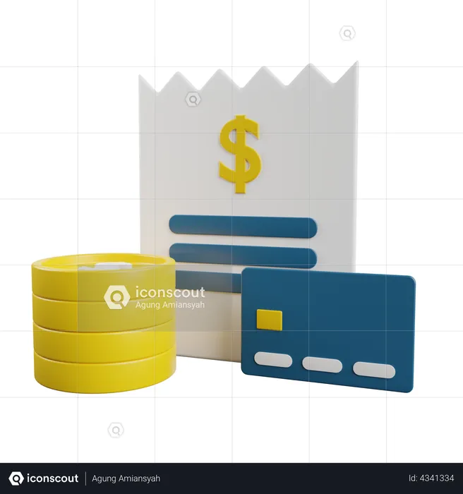 Credit Card Bill Payment  3D Illustration