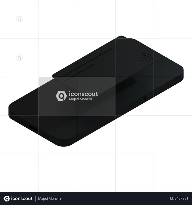 Credit Card Black Full  3D Icon
