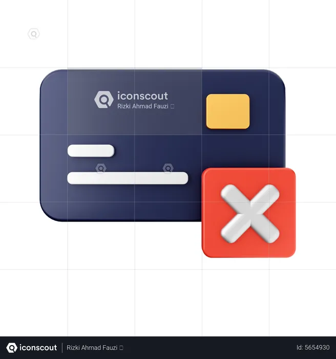 Credit Card Cross  3D Icon