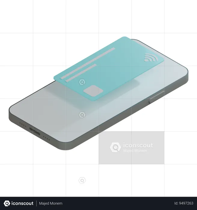 Credit Card Cyan  3D Icon