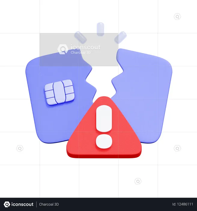 Credit Card Debt Warning  3D Icon