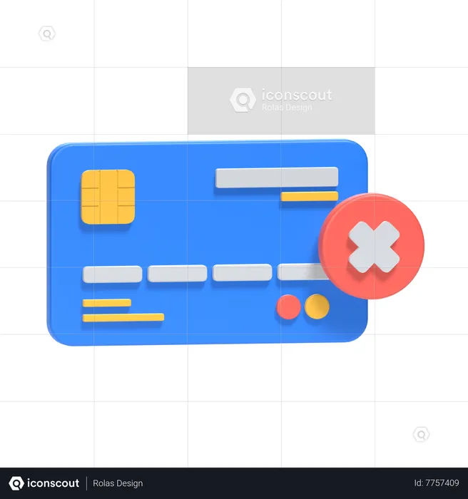 Credit Card Delete  3D Icon