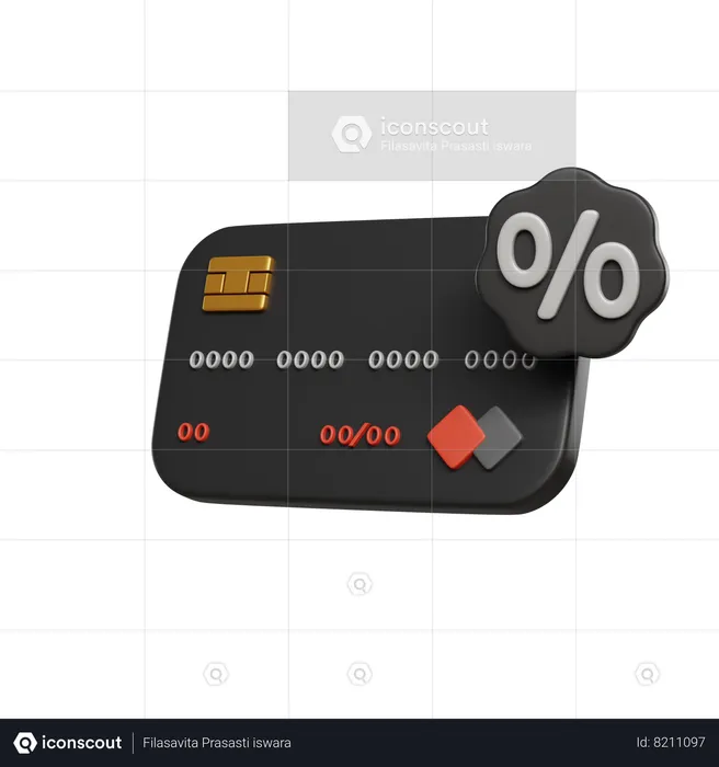 Credit Card Discount  3D Icon