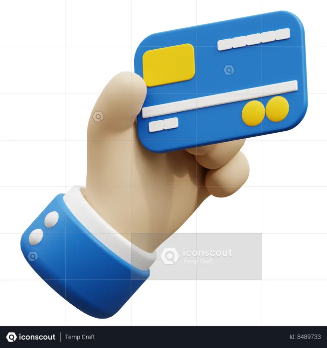 Credit card in hand gesture  3D Icon