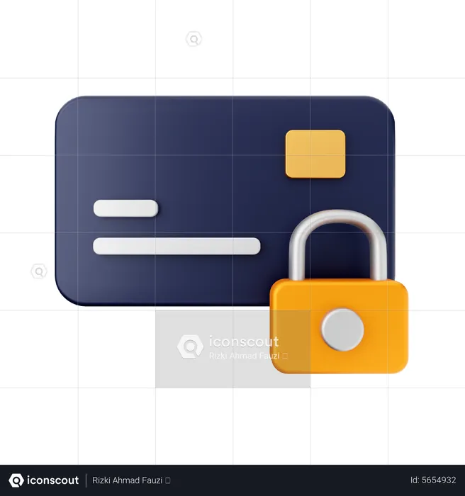 Credit Card Lock  3D Icon