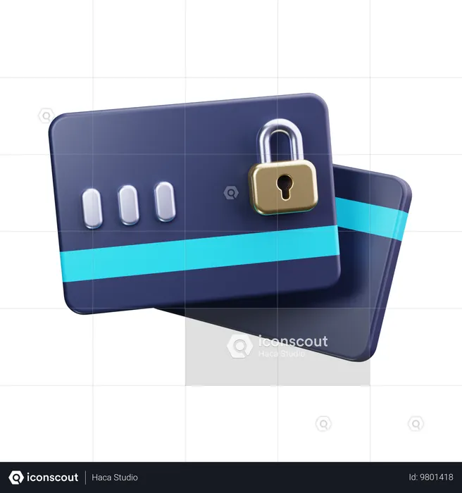 Credit card locked  3D Icon