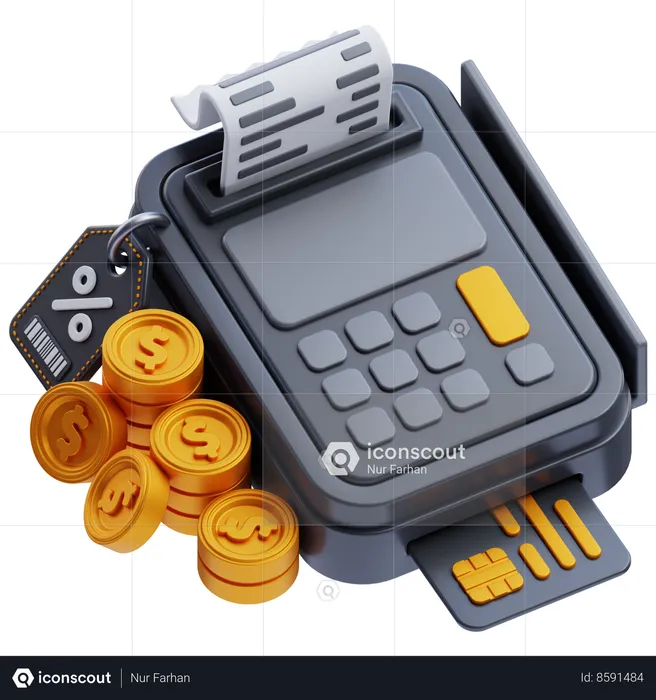 Credit Card Machine  3D Icon