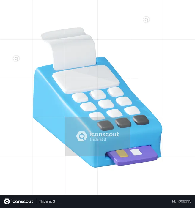 Credit Card Machine  3D Illustration