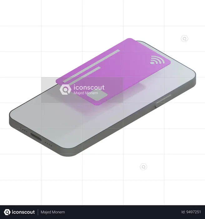 Credit Card Magenta  3D Icon