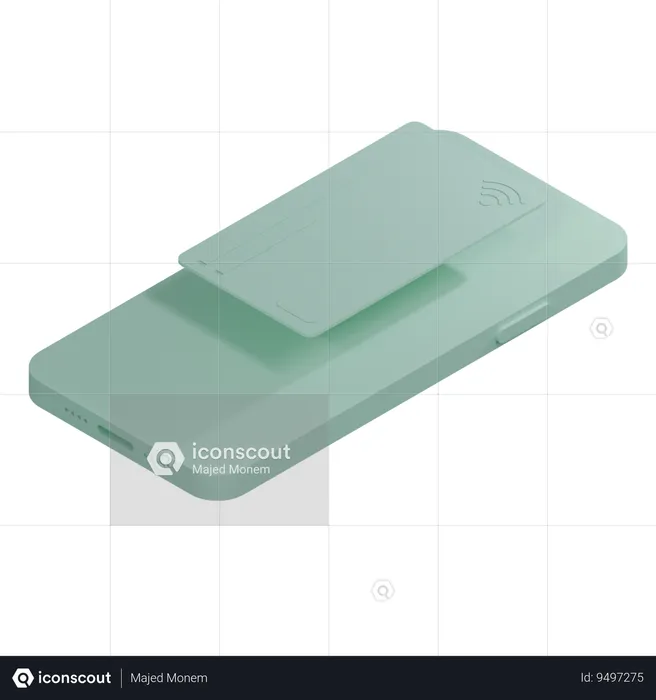 Credit Card MintGreen Full  3D Icon