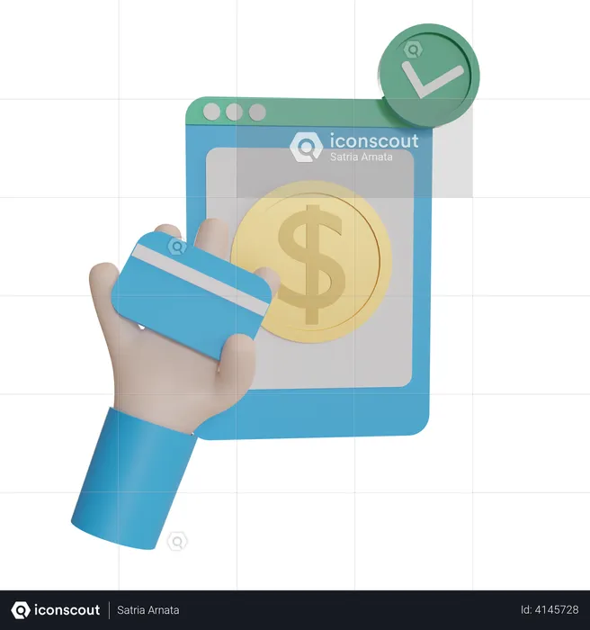 Credit Card Payment  3D Illustration