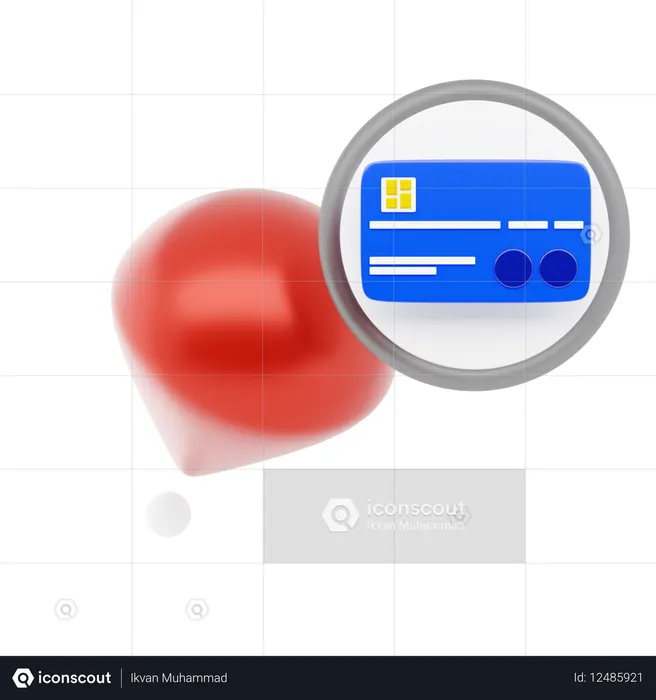 Credit Card Pin  3D Icon