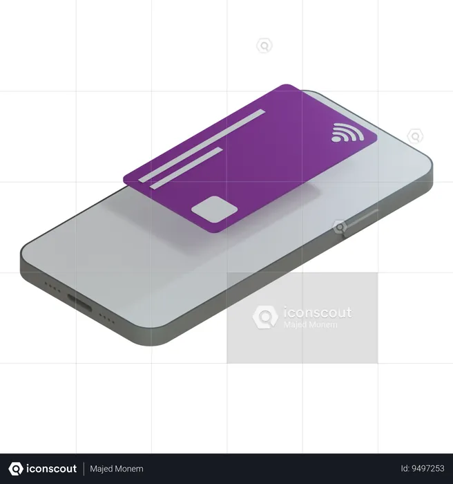 Credit Card Purple  3D Icon
