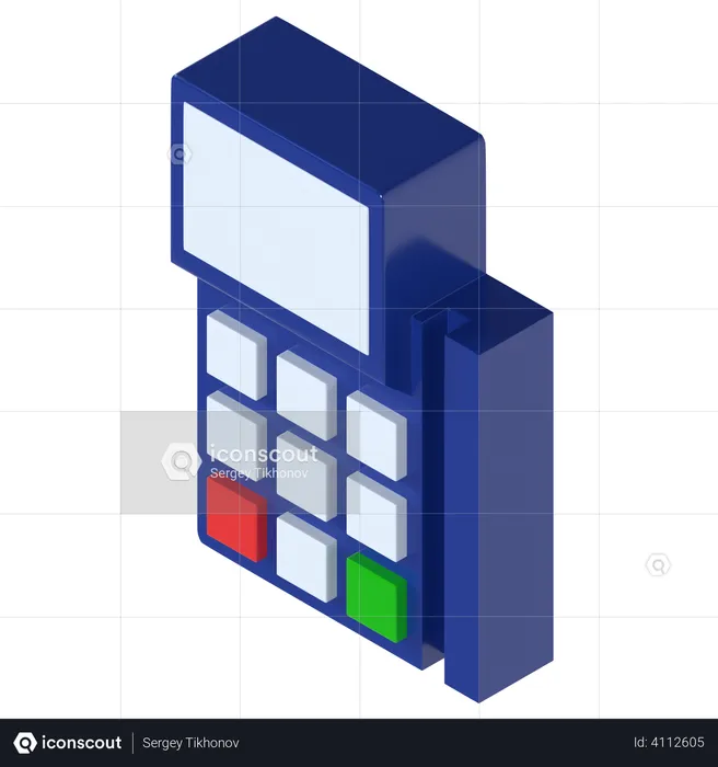 Credit Card Reader  3D Illustration