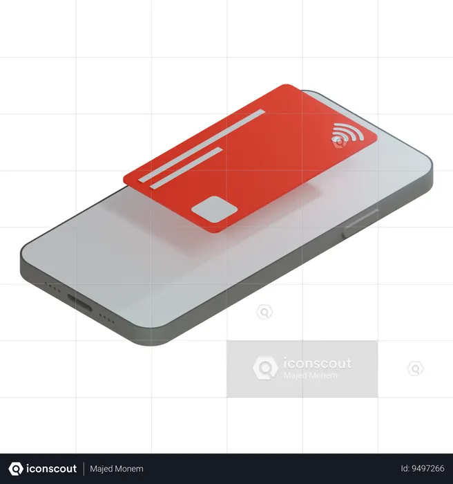 Credit Card Red  3D Icon